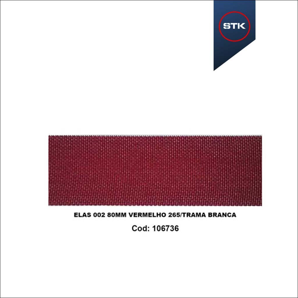 ELÁSTICO STK 930 002 80MM VERMELHO 265 / TRAMA BRANCA