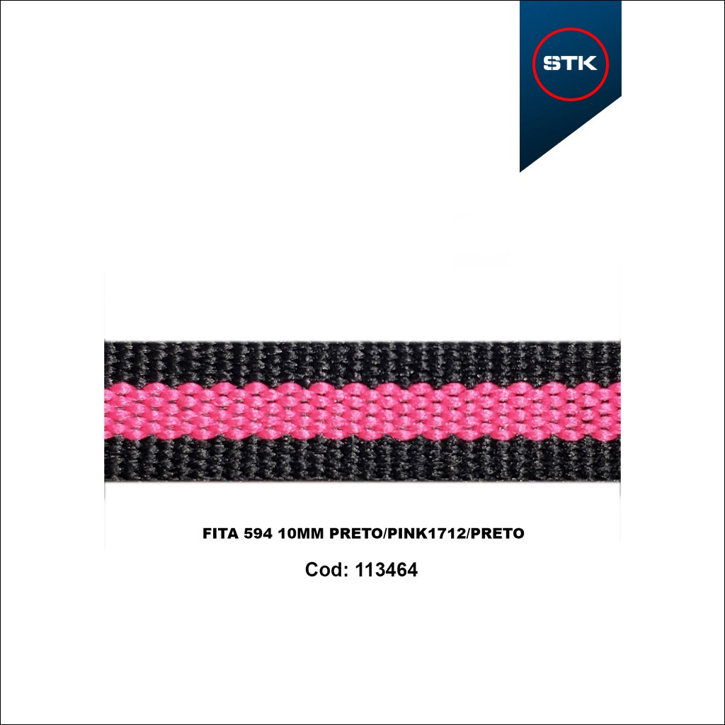 FITA 594 10MM PRETO / PINK1712 / PRETO