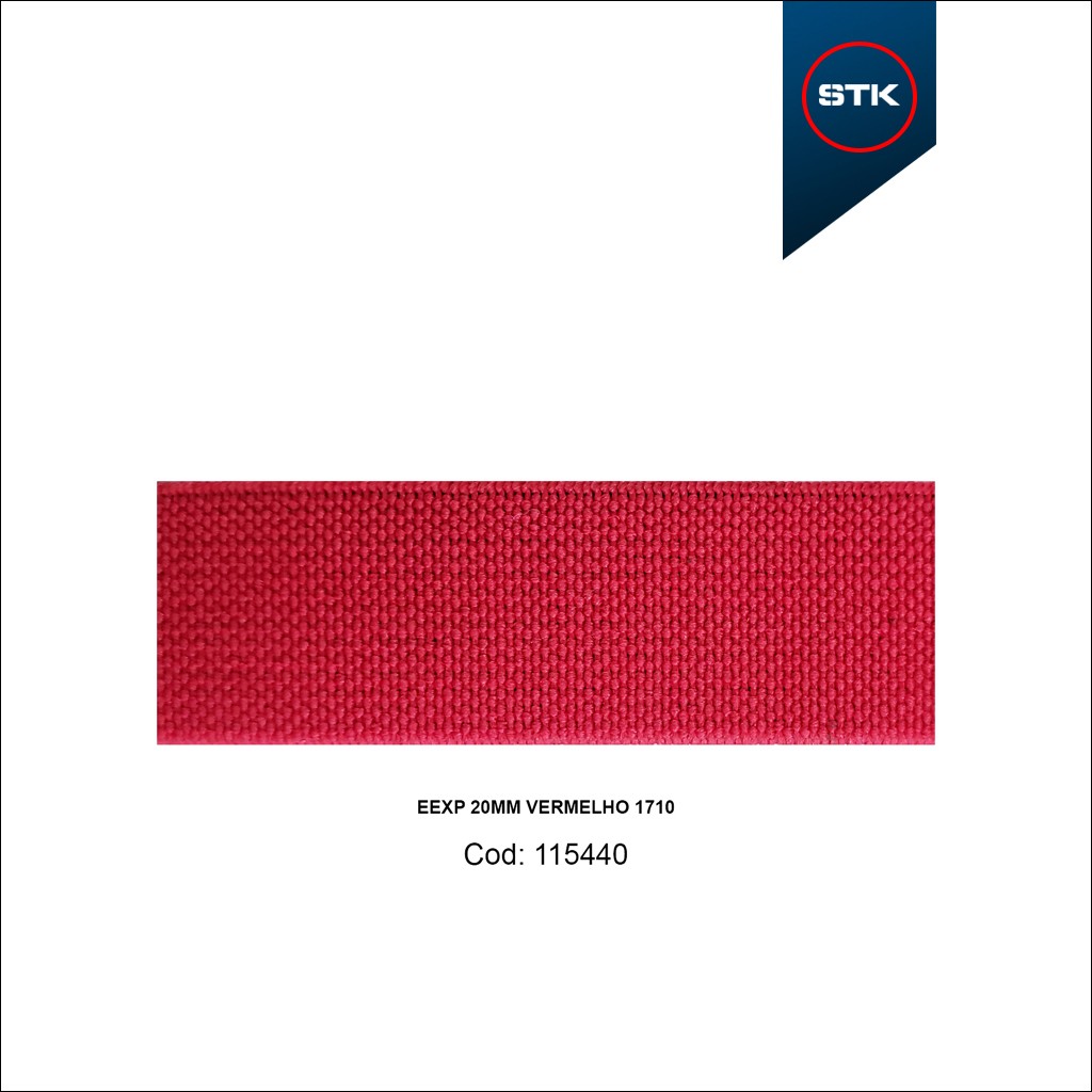 ELÁSTICO STK 156 EXPORTAÇÃO 20MM  VERMELHO 1710