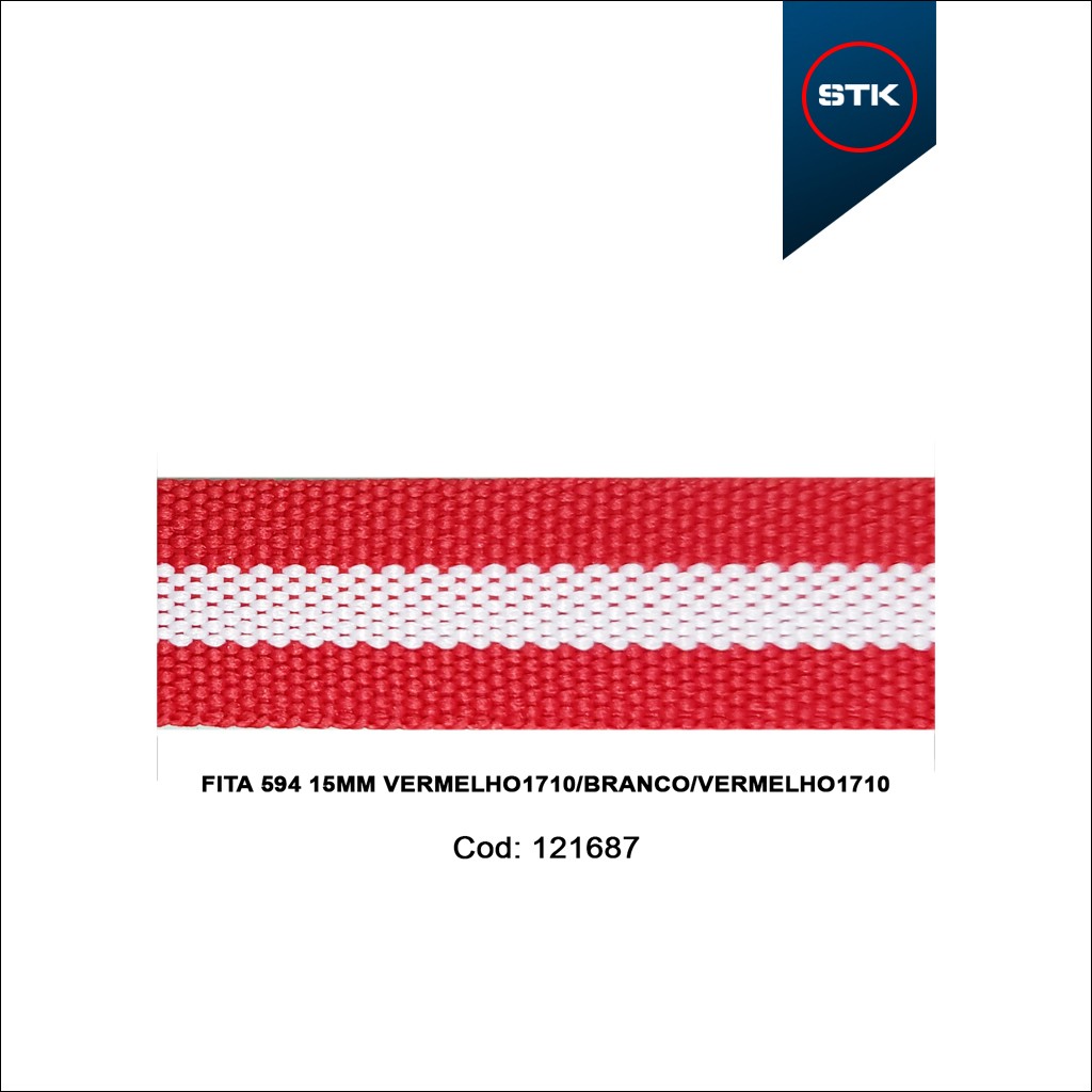 FITA 594 15MM VERMELHO1710 / BRANCO / VERMELHO1710