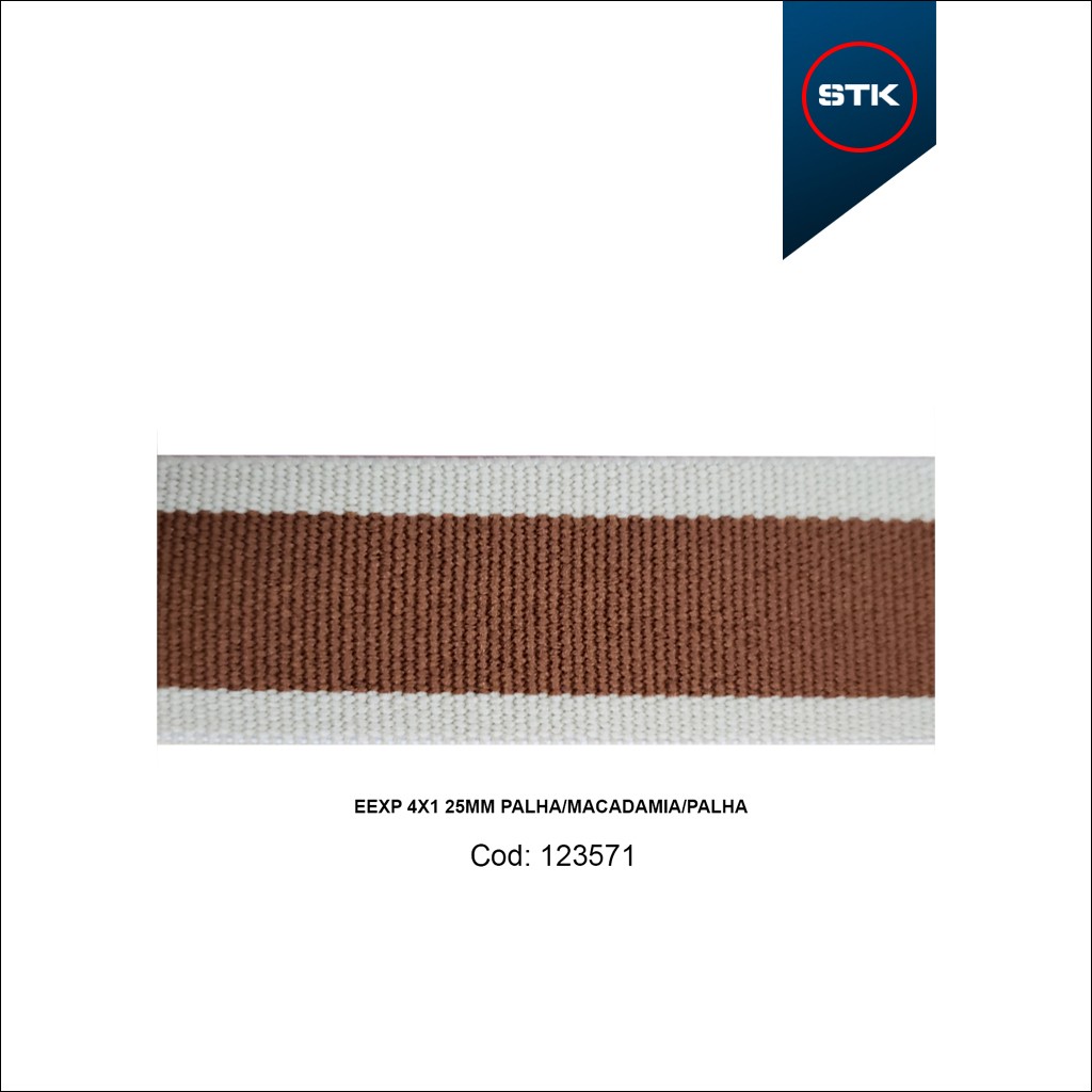 ELÁSTICO STK 592 EXPORTAÇÃO 4X1 25MM PALHA / MACADAMIA / PALHA