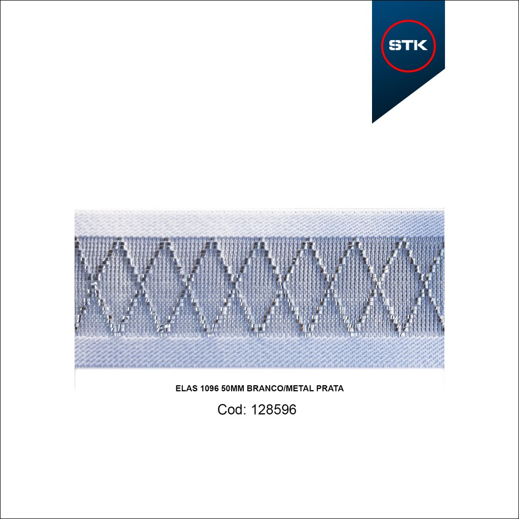 ELÁSTICO STK 1096 50MM BRANCO / METAL PRATA