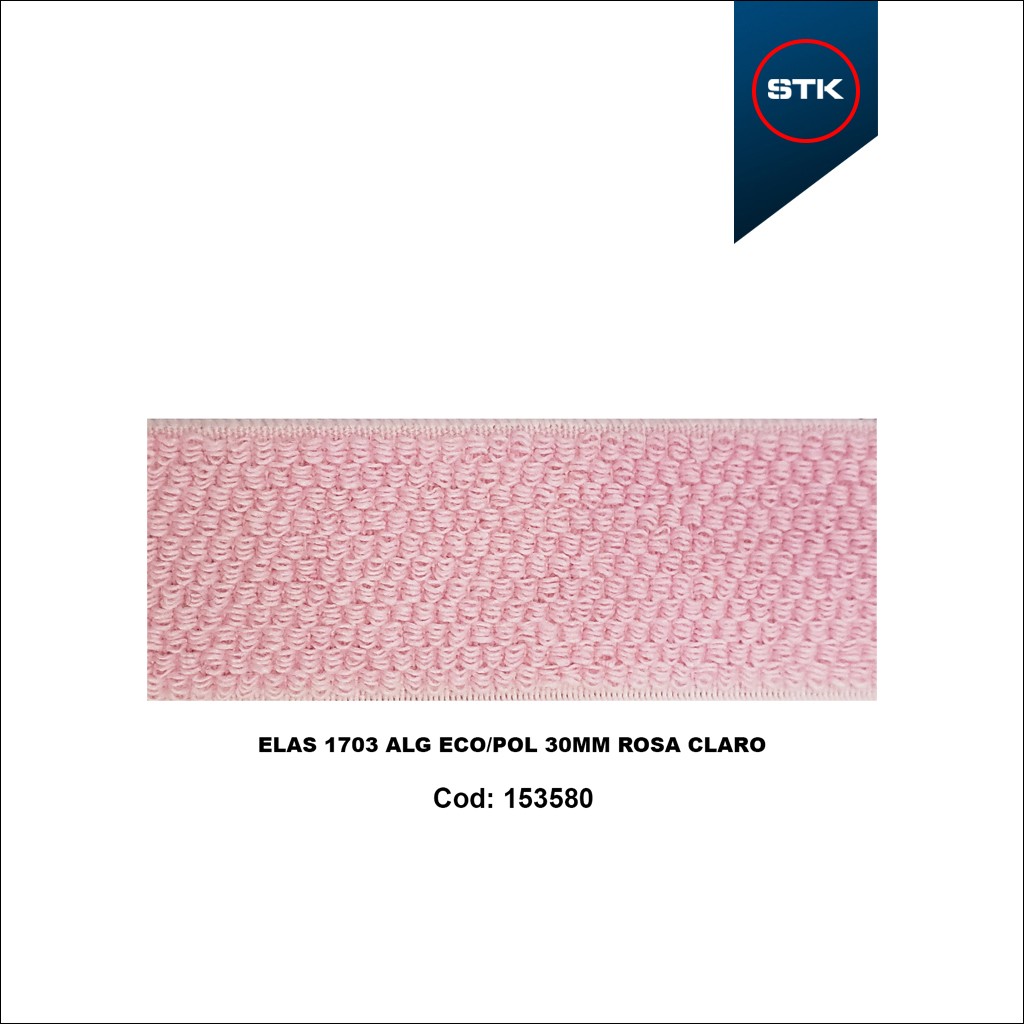 ELÁSTICO STK 1703 ALG ECO / POL 30MM ROSA CLARO