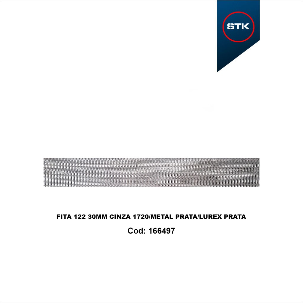 FITA 122 30MM CINZA 1720 / METAL PRATA / LUREX PRATA