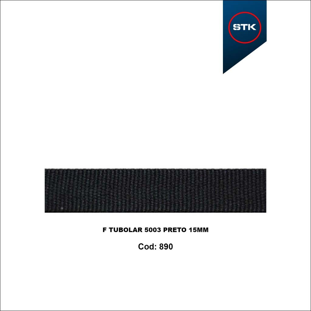 FITA TUBOLAR 15MM  5003 PRETO 